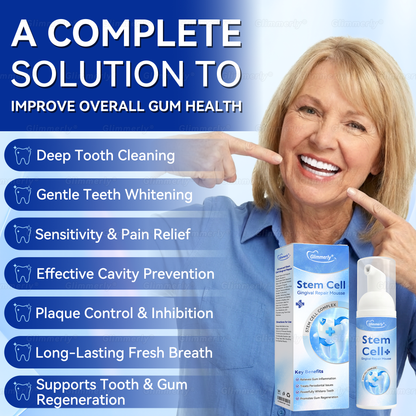 Glimmerly® Stem Cell Gingival Repair Mousse 🦷 Tooth Enamel Regeneration • Tartar Dissolver • Gum Strengthener • Deep-Clean Foaming Formula