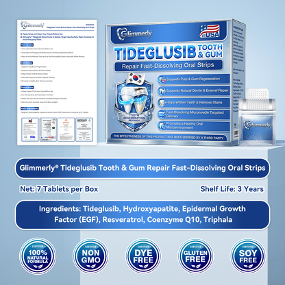 【Flagship store🗽】Glimmerly®  Tideglusib Fast‑Dissolving Tooth & Gum Repair Oral Strips  (Supports tooth repair and helps relieve gum discomfort and other common oral concerns)