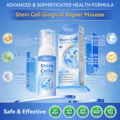 Glimmerly® Stem Cell Gingival Repair Mousse 🦷 Tooth Enamel Regeneration • Tartar Dissolver • Gum Strengthener • Deep-Clean Foaming Formula
