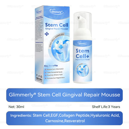 Glimmerly® Stem Cell Gingival Repair Mousse 🦷 Tooth Enamel Regeneration • Tartar Dissolver • Gum Strengthener • Deep-Clean Foaming Formula