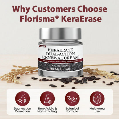 Florisma® KeraErase Dual-Action Renewal Cream 💎 Discover smooth, clear, and even-looking skin again with a gentle, botanical formula that targets and renews skin irregularities, skin tags, and keratin buildup without irritation👨‍🔬