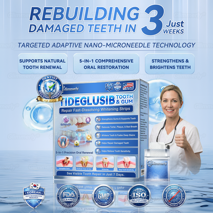 Glimmerly® 🦷 Tideglusib Fast‑Dissolving Tooth & Gum Repair Oral Strips 🚗 (Supports tooth repair and helps relieve gum discomfort and other common oral concerns)