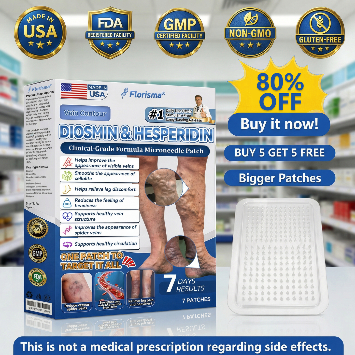 One Patch a Day. Visible Vein Relief in Just 7 Days 👨‍⚕️ 𝑭𝑳𝑶𝑹𝑰𝑺𝑴𝑨® 𝑫𝑰𝑶𝑺𝑴𝑰𝑵 & 𝑯𝑬𝑺𝑷𝑬𝑹𝑰𝑫𝑰𝑵 𝑪𝒍𝒊𝒏𝒊𝒄𝒂𝒍-𝑮𝒓𝒂𝒅𝒆 𝑭𝒐𝒓𝒎𝒖𝒍𝒂 𝑴𝒊𝒄𝒓𝒐𝒏𝒆𝒆𝒅𝒍𝒆 𝑷𝒂𝒕𝒄𝒉 🌻 𝗔𝗱𝘃𝗮𝗻𝗰𝗲𝗱 𝗛𝗲𝗿𝗯𝗮𝗹 𝗕𝗹𝗲𝗻𝗱 𝗧𝗮𝗿𝗴𝗲𝘁𝘀 𝗦𝗽𝗶𝗱𝗲𝗿 𝗩𝗲𝗶𝗻𝘀 & 𝗥𝗲𝗹𝗶𝗲𝘃𝗲𝘀 𝗛𝗲𝗮𝘃𝘆, 𝗧𝗶𝗿𝗲𝗱 𝗟𝗲𝗴𝘀