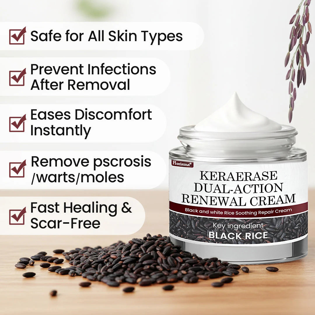 Florisma® KeraErase Dual-Action Renewal Cream 💎 Discover smooth, clear, and even-looking skin again with a gentle, botanical formula that targets and renews skin irregularities, skin tags, and keratin buildup without irritation👨‍🔬
