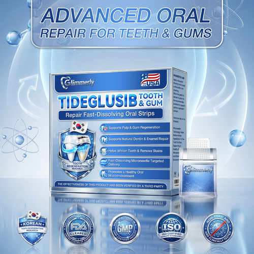 Glimmerly® 🦷 Tideglusib Fast‑Dissolving Tooth & Gum Repair Oral Strips 🍀 (Supports tooth repair and helps relieve gum discomfort and other common oral concerns)